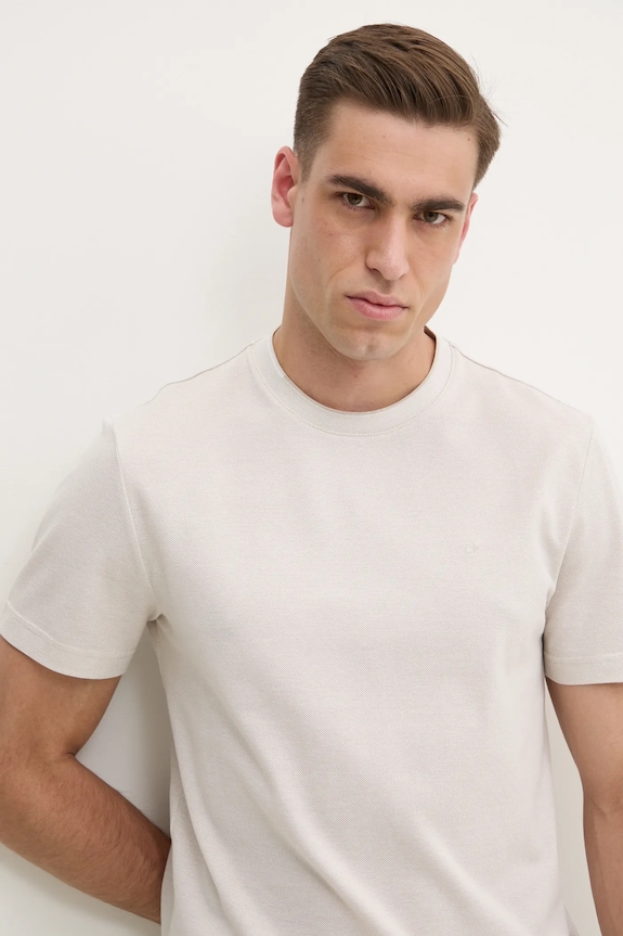 Bavlněné tričko Calvin Klein béžová K10K114166