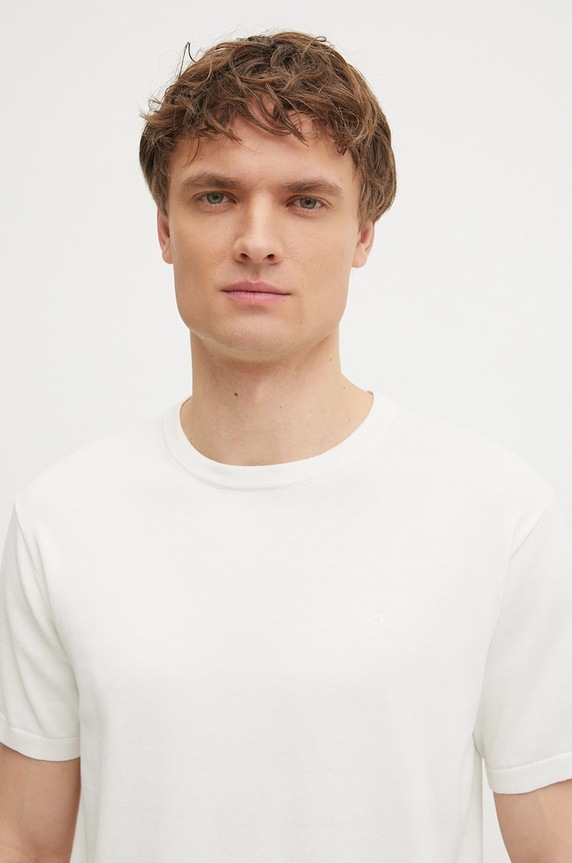 Calvin Klein pamut pulóver bézs K10K114485