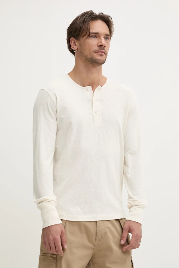 Pamučna majica dugih rukava Superdry Planet friendly bež M6010880A.C1T