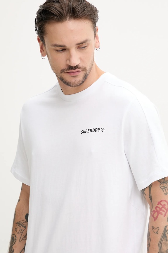 Superdry t-shirt bawełniany biały M1012225A.T7X