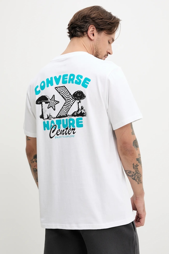 Converse t-shirt in cotone bianco 10027346.A02