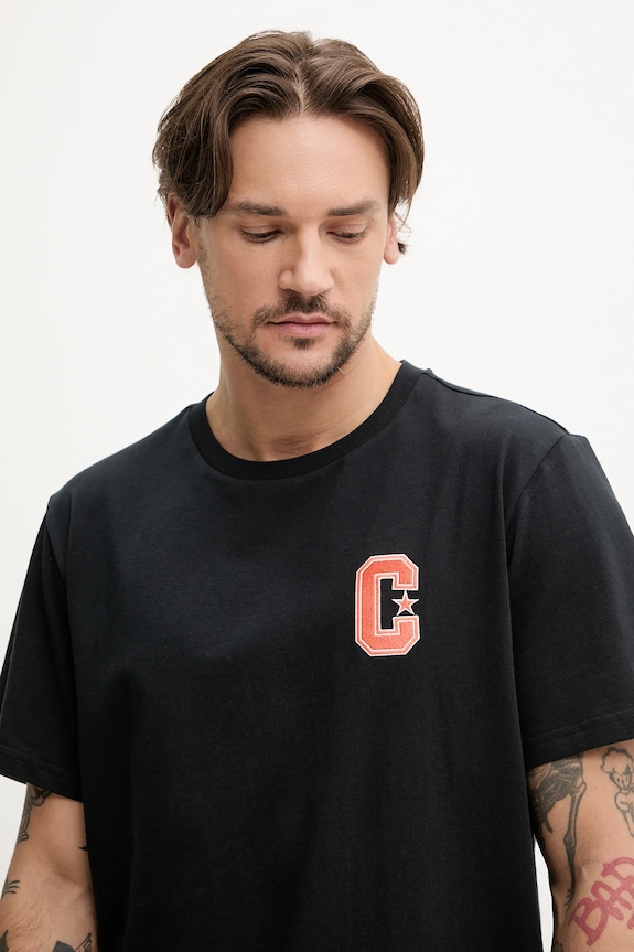 Pamučna majica Converse crna 10027362.A01