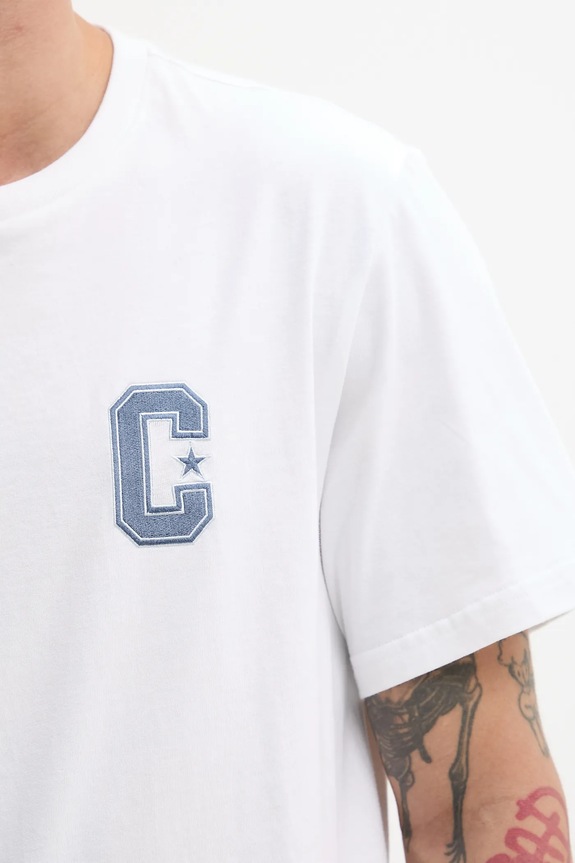 Bombažna kratka majica Converse 10027362.A02 bela