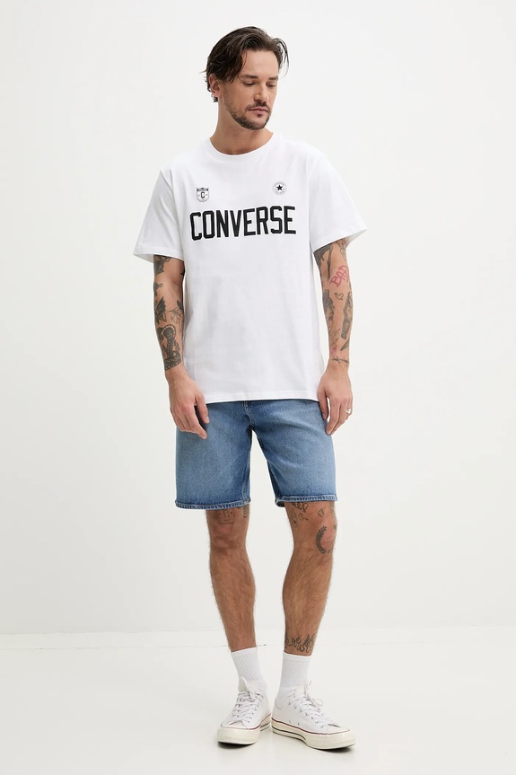 Converse t-shirt in cotone 10027363.A02 bianco SS25