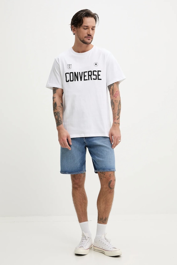 Converse t-shirt in cotone 10027363.A02 bianco SS25