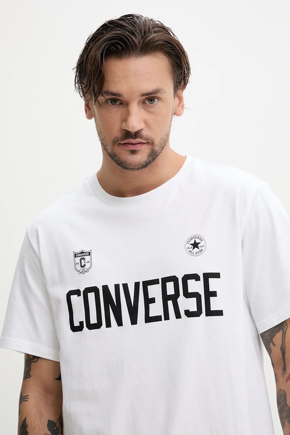 Converse t-shirt in cotone bianco 10027363.A02