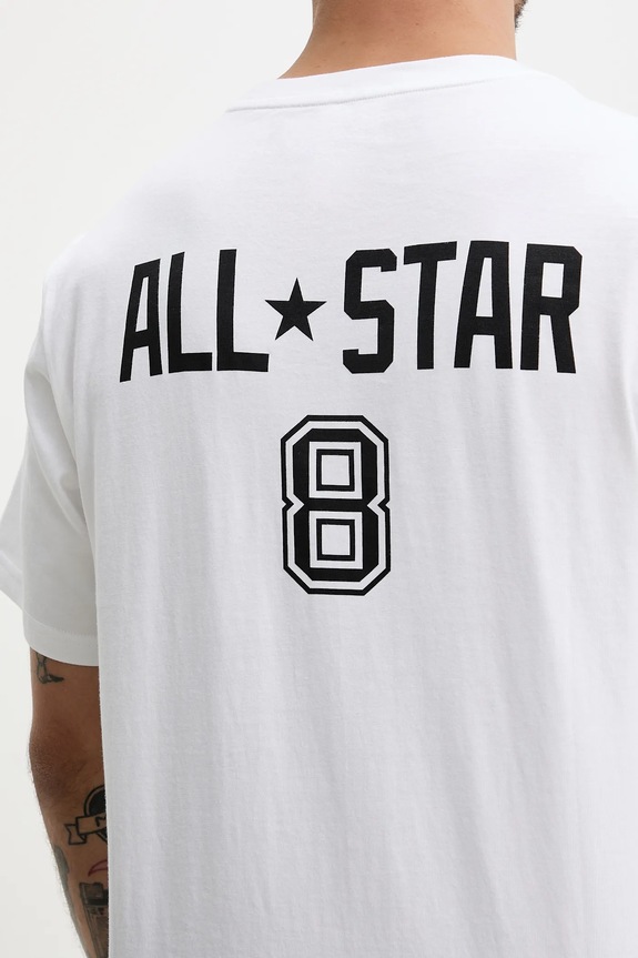 Converse t-shirt in cotone 10027363.A02 bianco