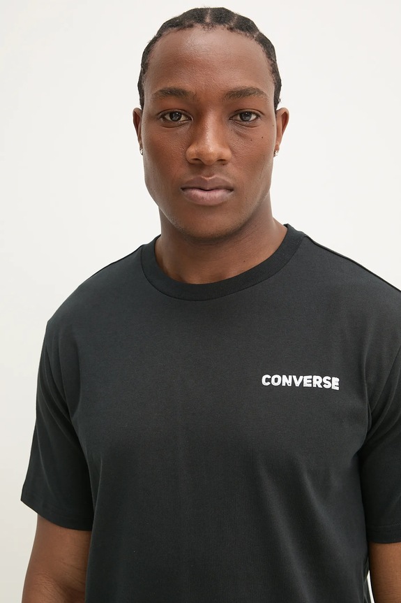 Pamučna majica Converse crna 10027367.A01
