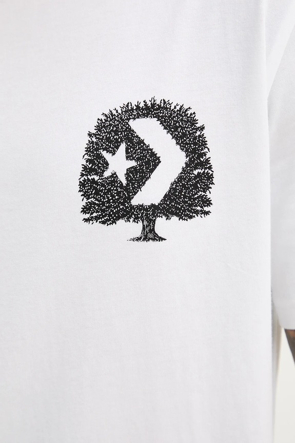 Βαμβακερό μπλουζάκι Converse 10027666.A02 λευκό