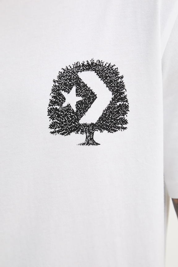 Βαμβακερό μπλουζάκι Converse 10027666.A02 λευκό