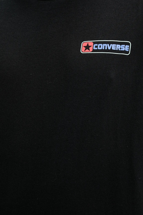 Βαμβακερό μπλουζάκι Converse 10027993.A01 μαύρο