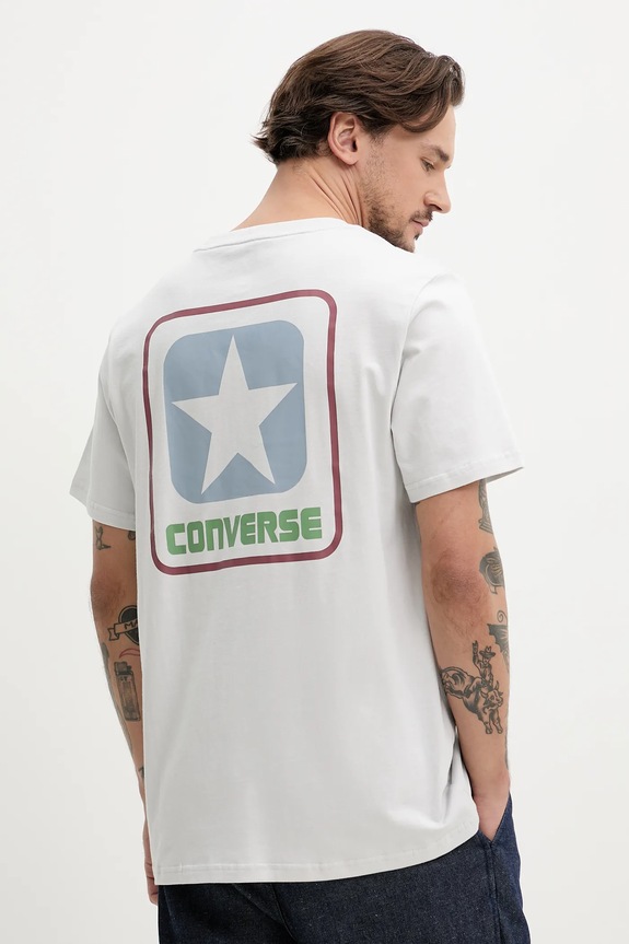 Converse t-shirt in cotone sovrastampa grigio 10027993.A03