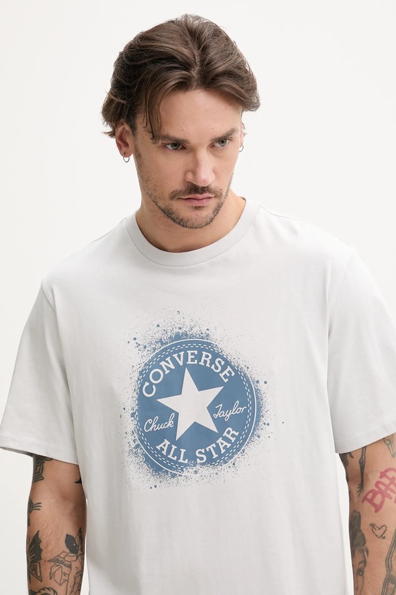 Îmbrăcăminte Converse tricou din bumbac 10027998.A01 gri