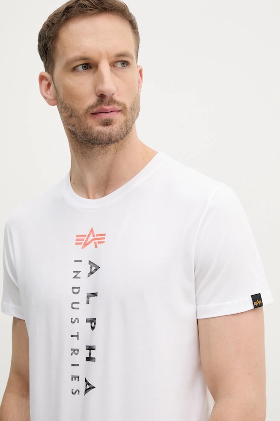 Odzież Alpha Industries t-shirt bawełniany R Print T 136509 biały