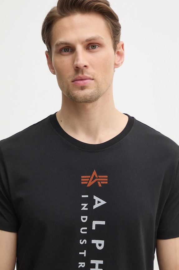 Alpha Industries t-shirt bawełniany R Print T czarny 136509