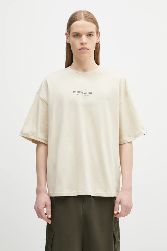 Одежда Хлопковая футболка Alpha Industries Studio Edition BP T 156553 бежевый