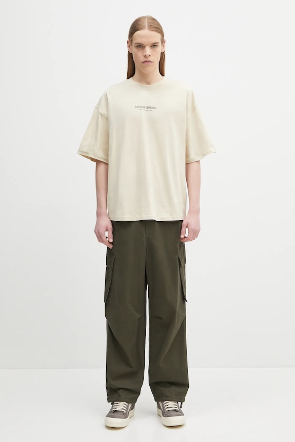 Хлопковая футболка Alpha Industries Studio Edition BP T 156553 бежевый