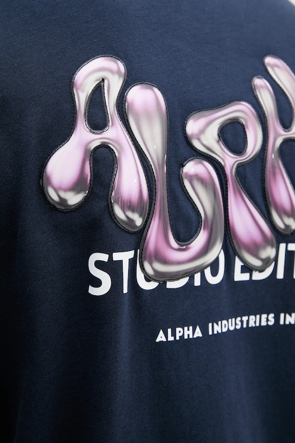 Alpha Industries tricou din bumbac Studio Edition BP T 156553 bleumarin