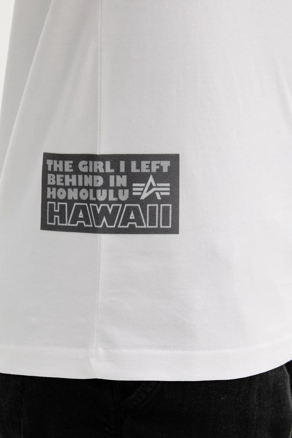 Bavlněné tričko Alpha Industries Aloha Flower T BP bílá 156523