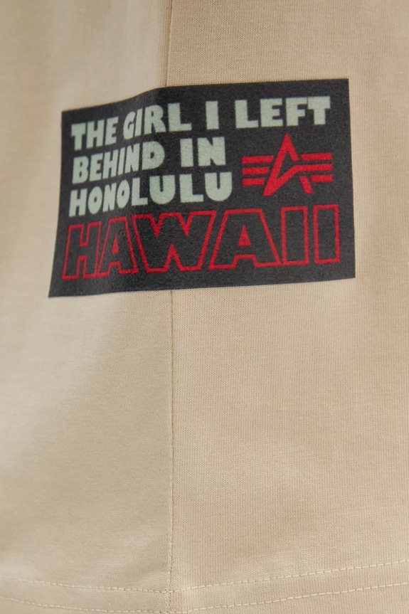 Bavlněné tričko Alpha Industries Aloha Flower T BP béžová 156523