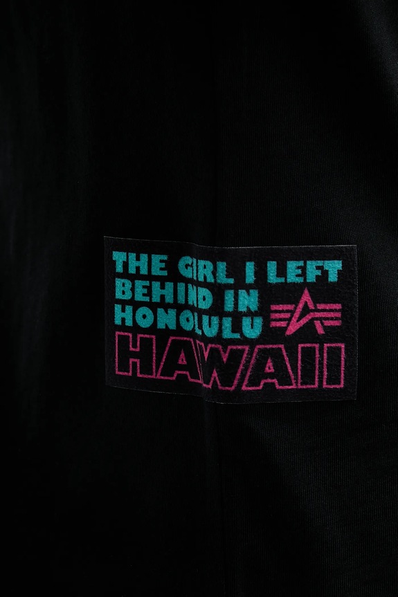 Bavlněné tričko Alpha Industries Aloha Flower T BP 156523 černá