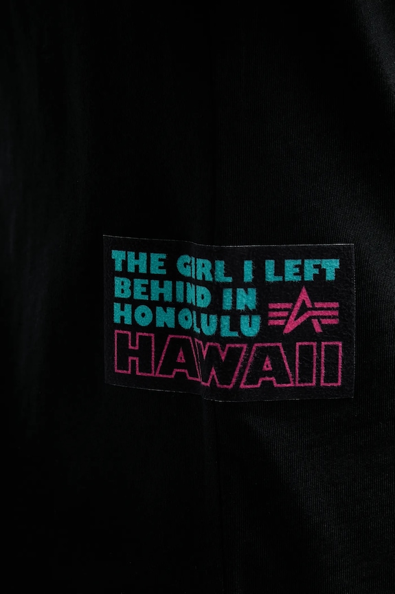 Bavlněné tričko Alpha Industries Aloha Flower T BP 156523 černá