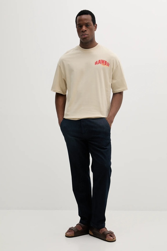 Alpha Industries t-shirt bawełniany Hawaii Aloha T BP 156535 beżowy SS25