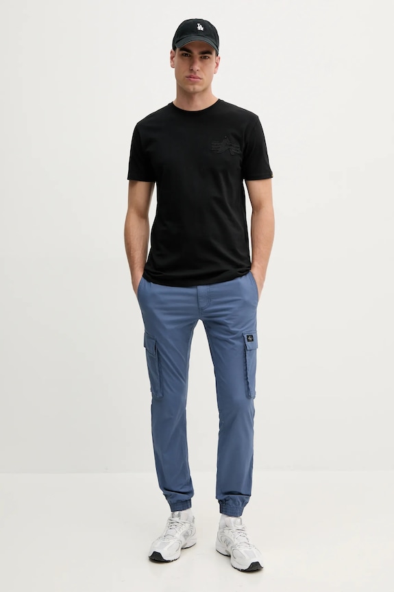Bavlněné tričko Alpha Industries Coach T BE 156538 černá SS25