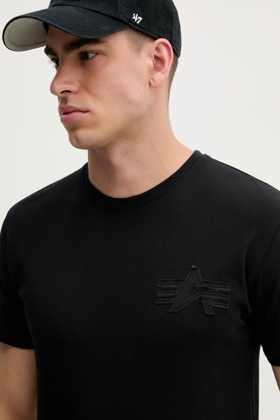 Bavlněné tričko Alpha Industries Coach T BE černá 156538