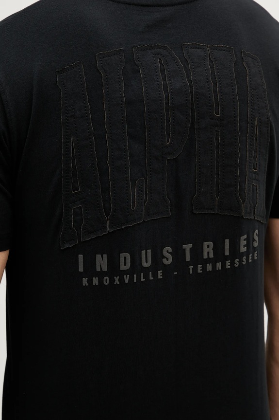 Bavlněné tričko Alpha Industries Coach T BE 156538 černá