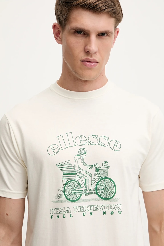 Ellesse t-shirt bawełniany Mellino beżowy SHZ21848