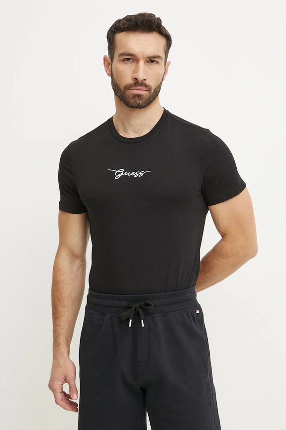 Guess t-shirt z elastanem czarny U5GM02.KCD31