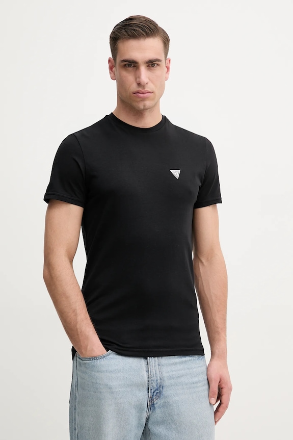 Guess tricou JOE imprimeu negru U5GM11.K6YW1