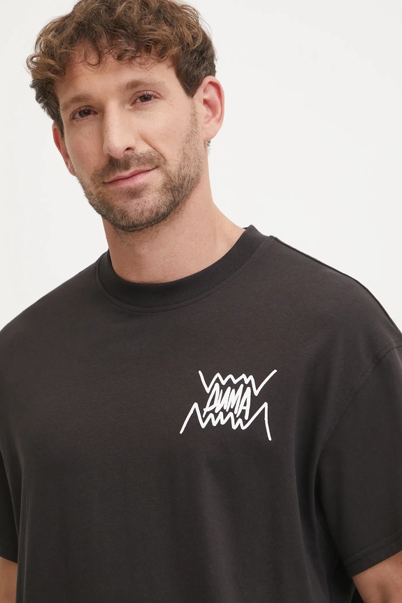 Puma t-shirt bawełniany czarny 630493