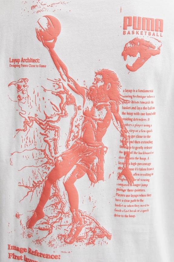 Βαμβακερό μπλουζάκι Puma The First Buckets 630666 λευκό