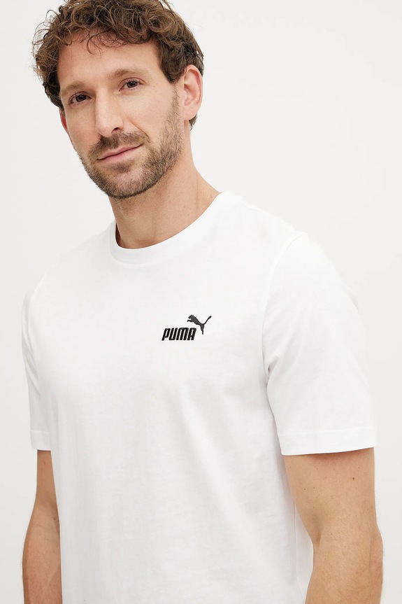 Bavlnené tričko Puma Essential Logo biela 682534
