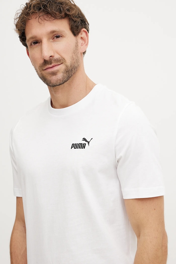Bavlnené tričko Puma Essential Logo biela 682534