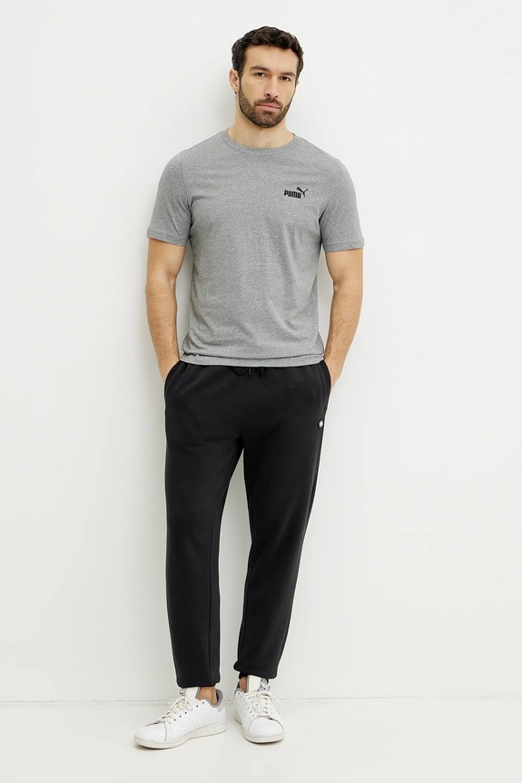 Хлопковая футболка Puma Essential Logo 682534 серый SS26