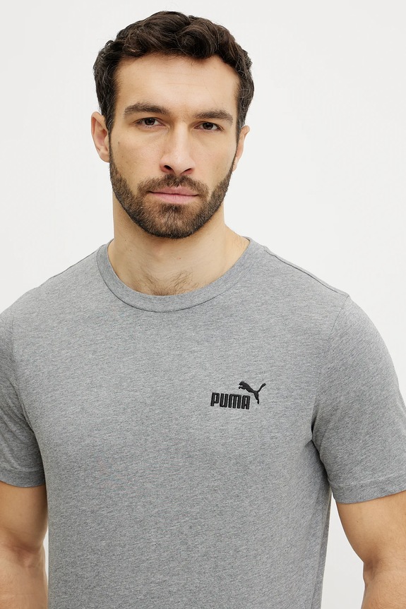 Хлопковая футболка Puma Essential Logo серый 682534