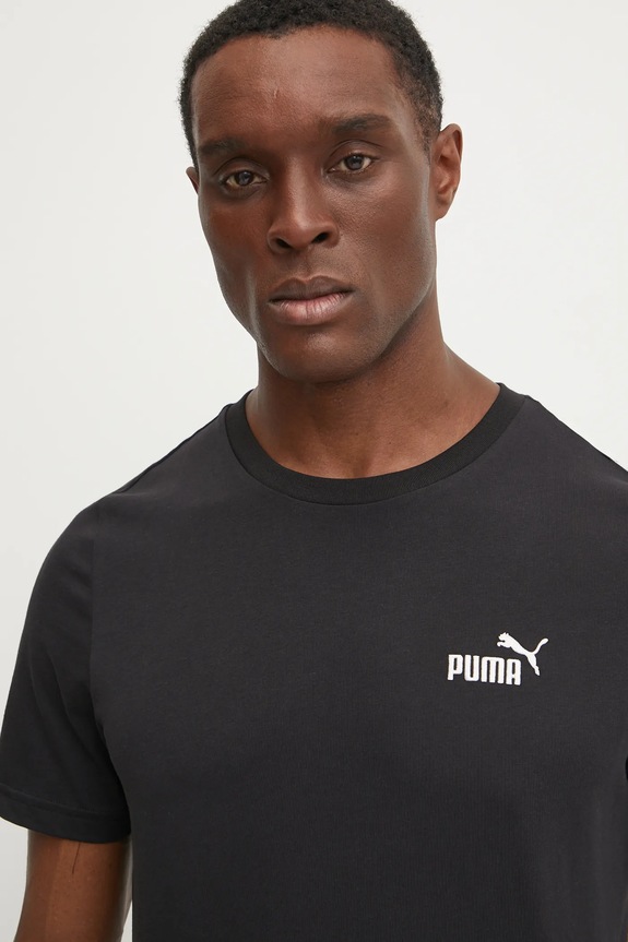Βαμβακερό μπλουζάκι Puma μαύρο 682534