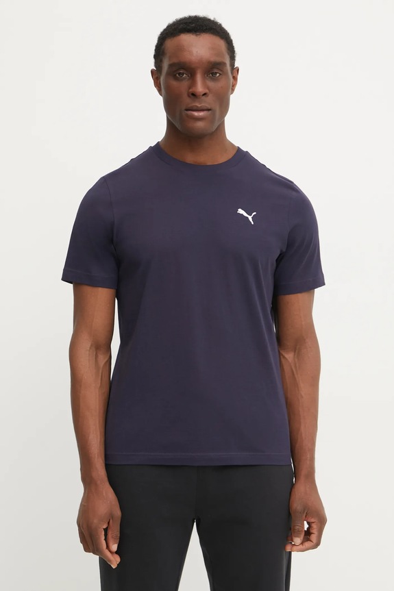 Tričko Puma Essential Logo jednofarebný tmavomodrá 682538
