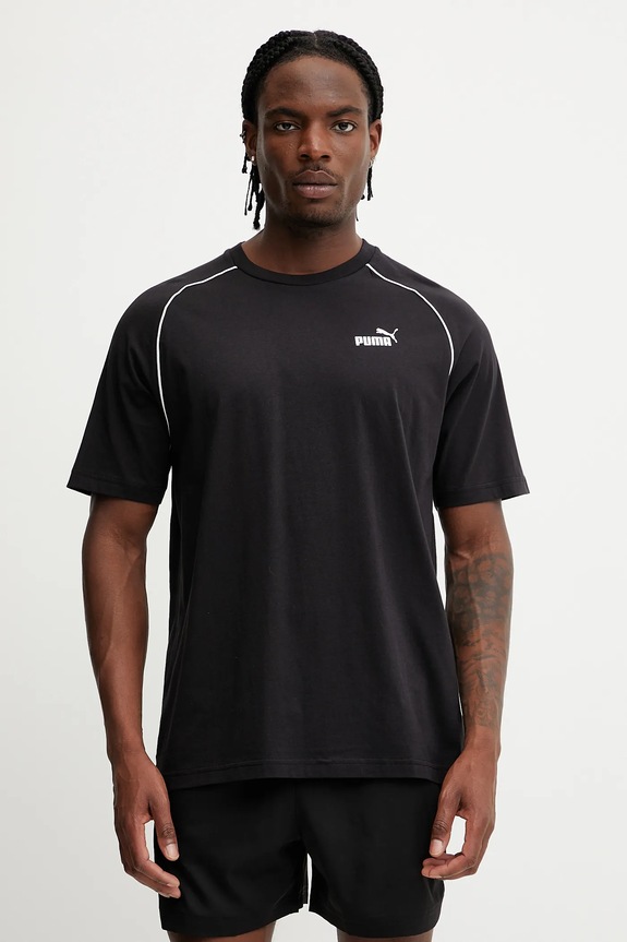 Bombažna kratka majica Okrogel črna 684616