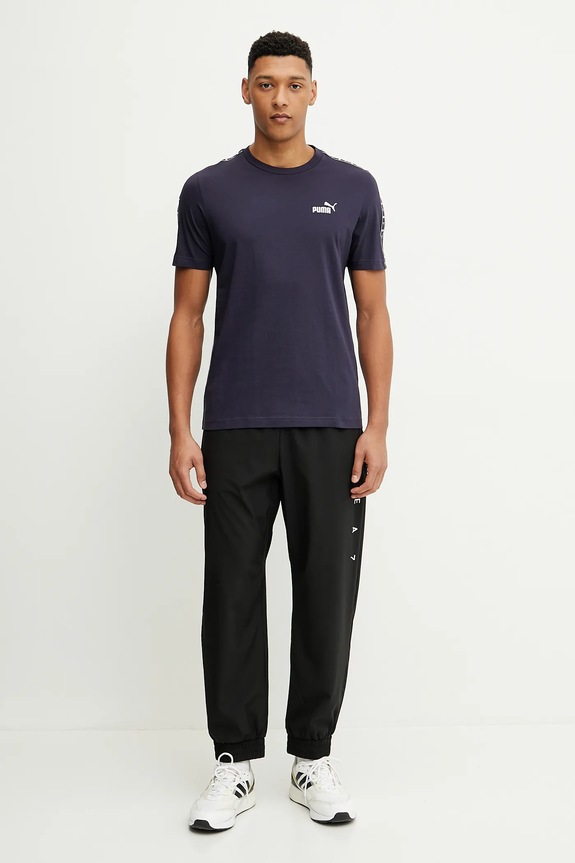 Βαμβακερό μπλουζάκι Puma 684674 σκούρο μπλε AW25