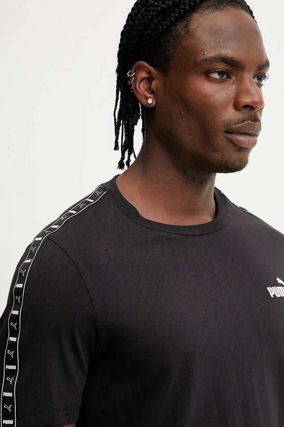 Βαμβακερό μπλουζάκι Puma μαύρο 684674