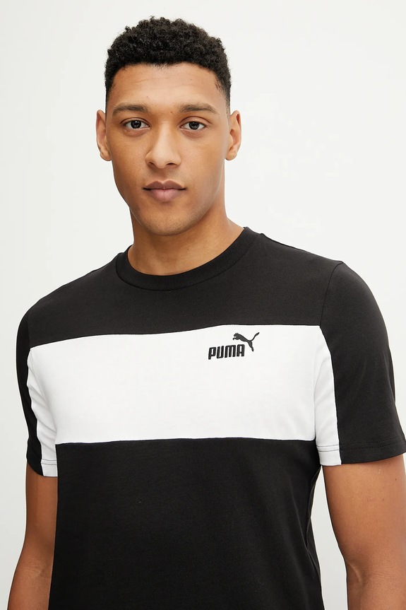 Βαμβακερό μπλουζάκι Puma μαύρο 684685