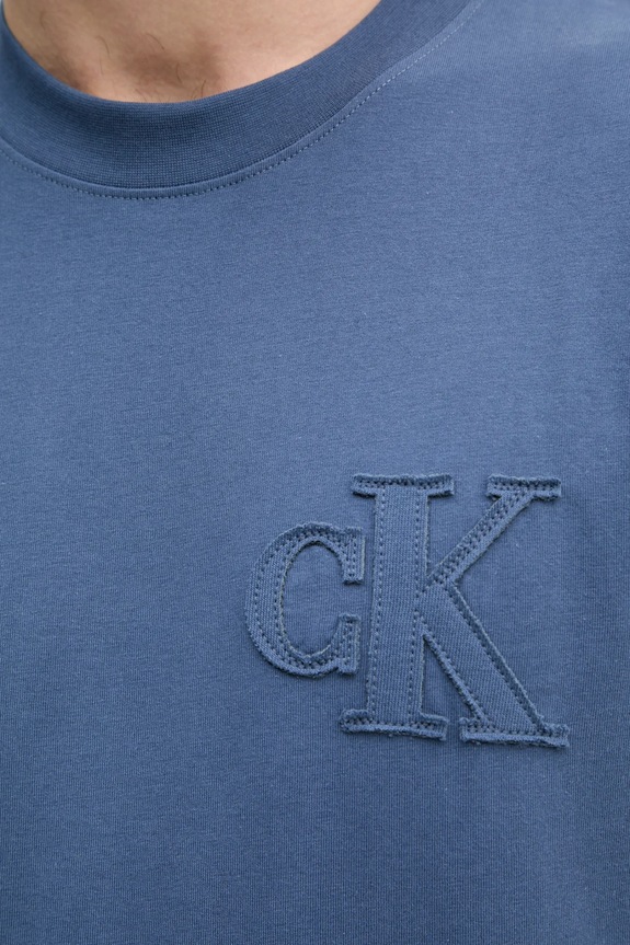 Bavlnené tričko Calvin Klein Jeans modrá J30J327494