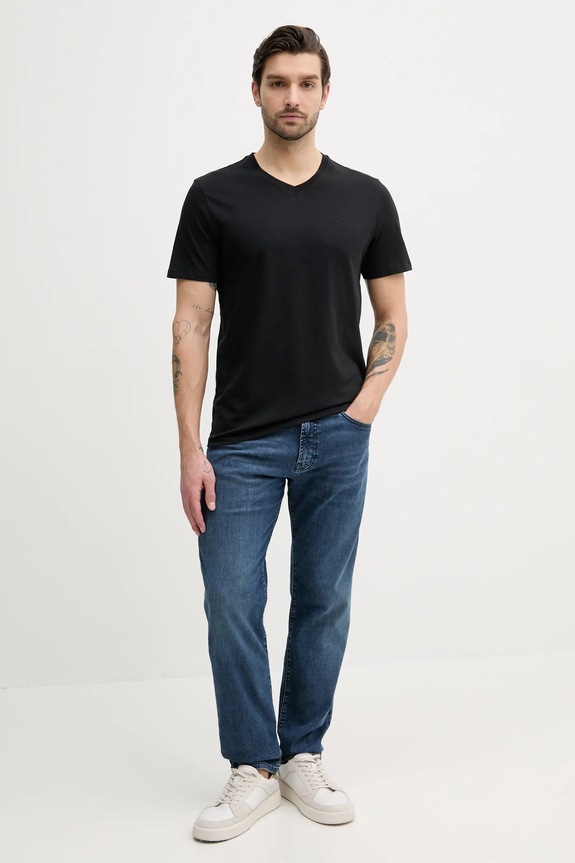 Bombažna kratka majica Calvin Klein Jeans LV040HM298 črna AA00