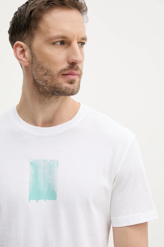Calvin Klein Jeans t-shirt bawełniany biały J30J327522