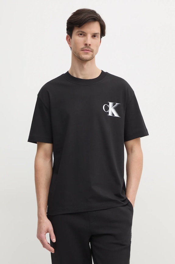 Oblačila Bombažna kratka majica Calvin Klein Jeans J30J327475 črna