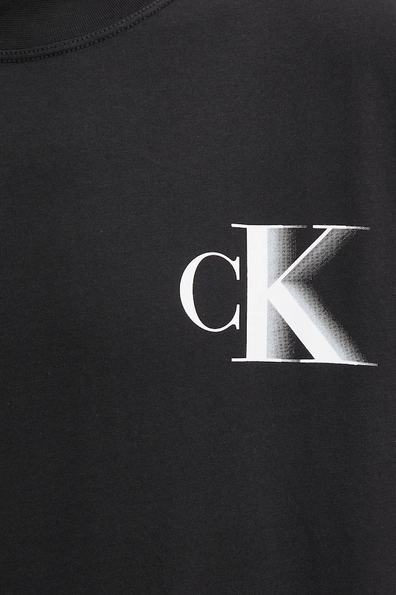Bombažna kratka majica Calvin Klein Jeans J30J327475 črna